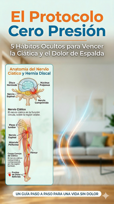 El Protocolo Cero Presión : 5 Hábitos Ocultos para Vencer la Ciática y el Dolor de Espalda